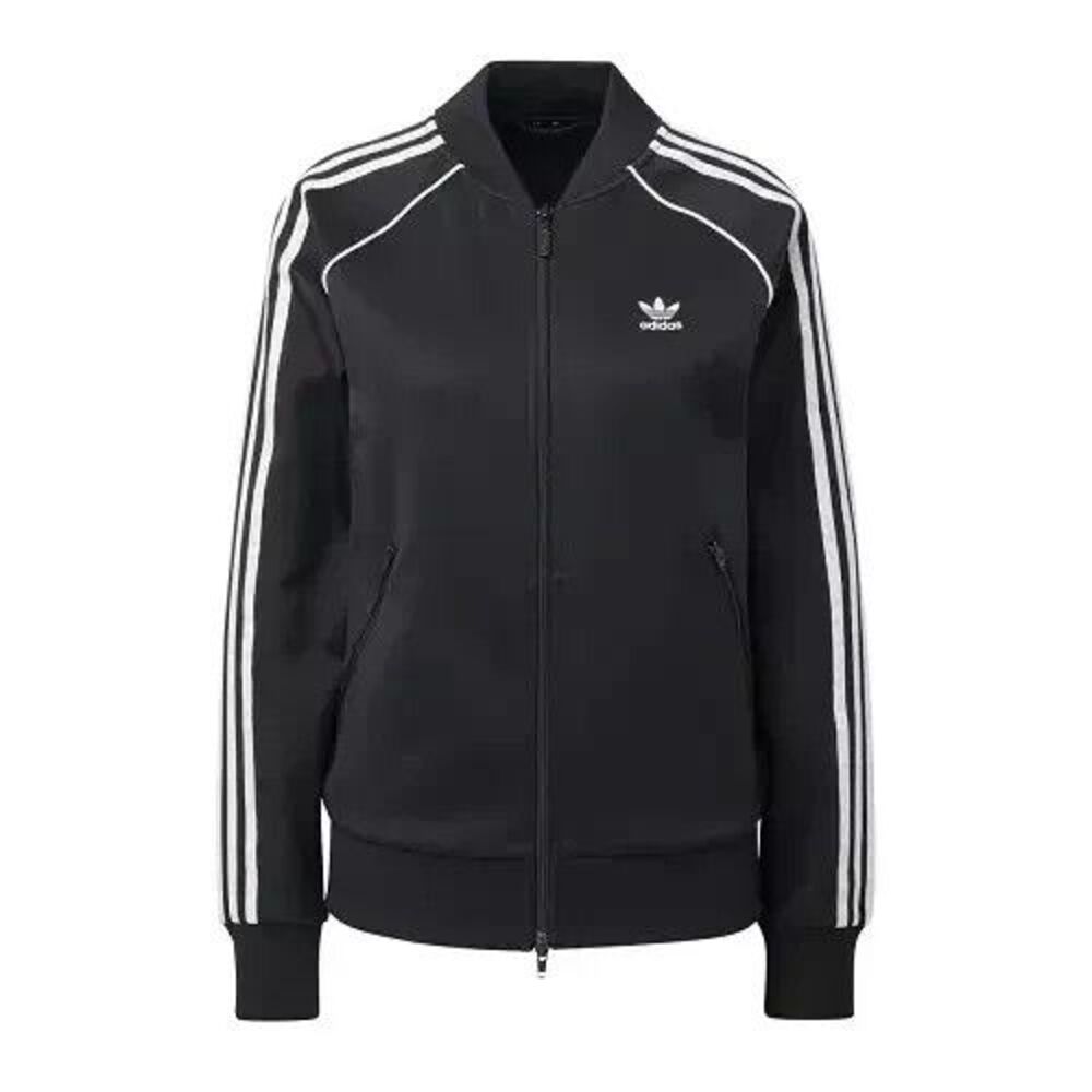 Adidas CE2392 Women's 3 Stripe Trefoil Full Zip Track  Jacket Size M Black